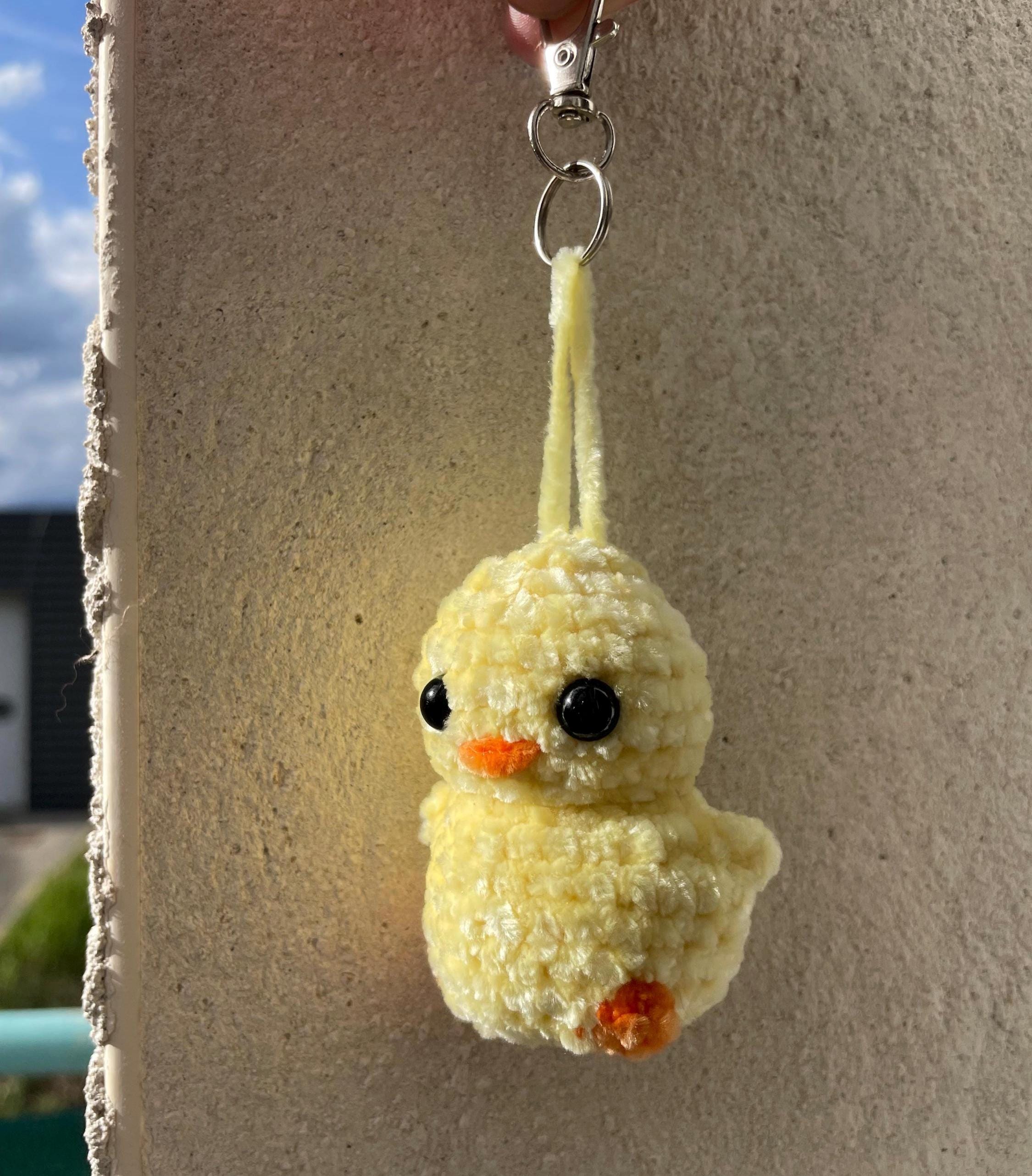 Porte-clés poussin en crochet fait main