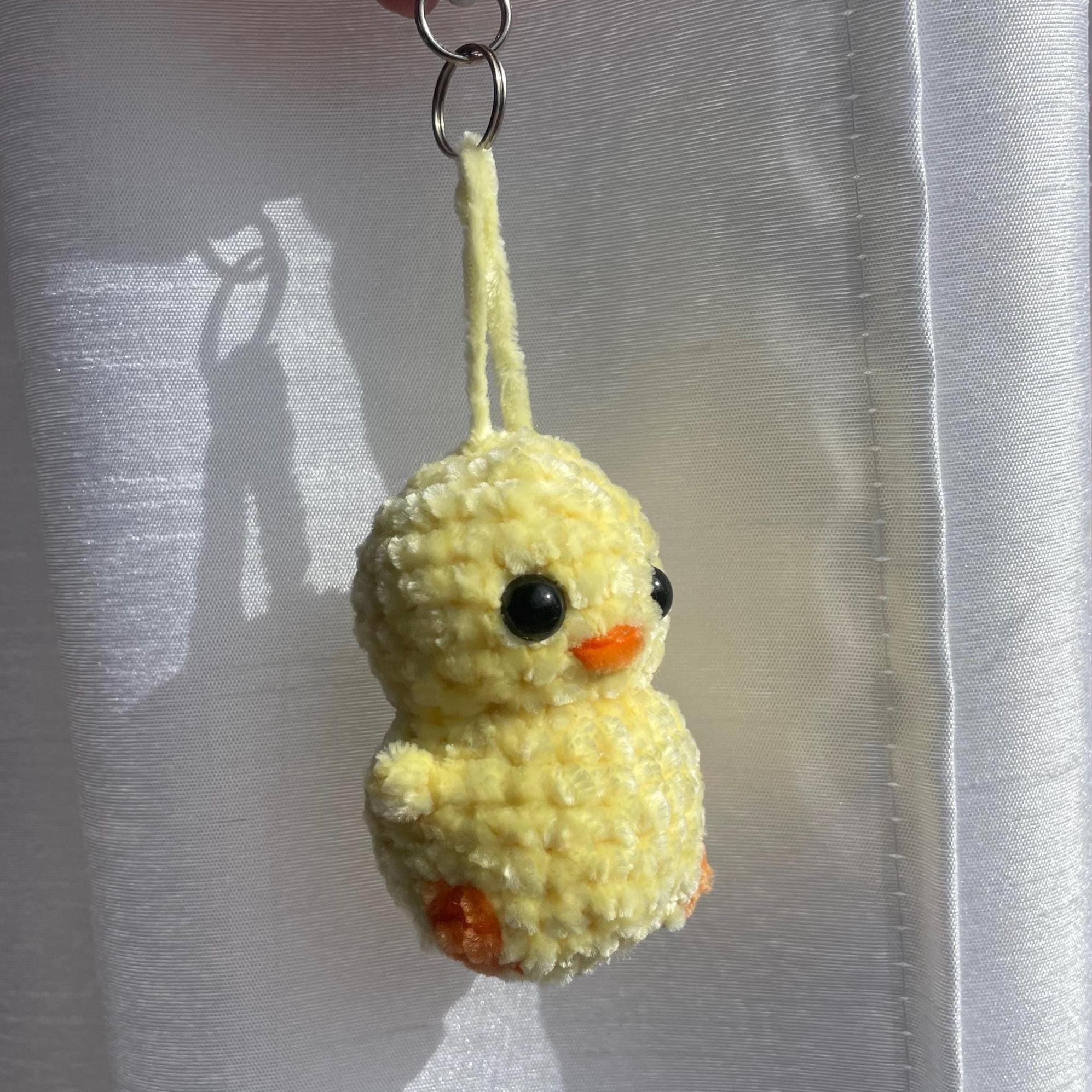 Porte-clés poussin en crochet fait main