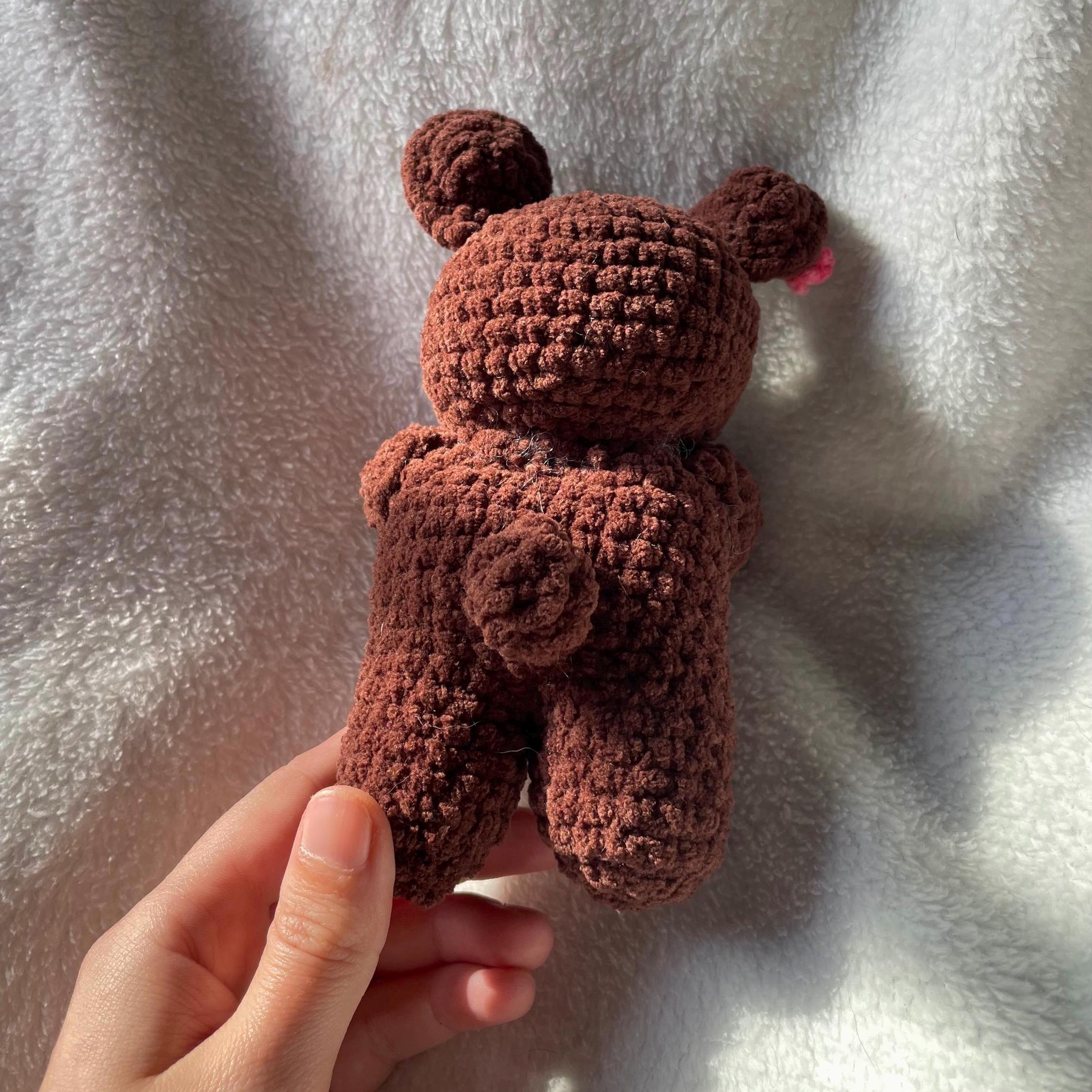 Ours en peluche crochet fait main – Ours brun ou blanc tenant un cœur (cadeau mignon, crochet amigurumi)