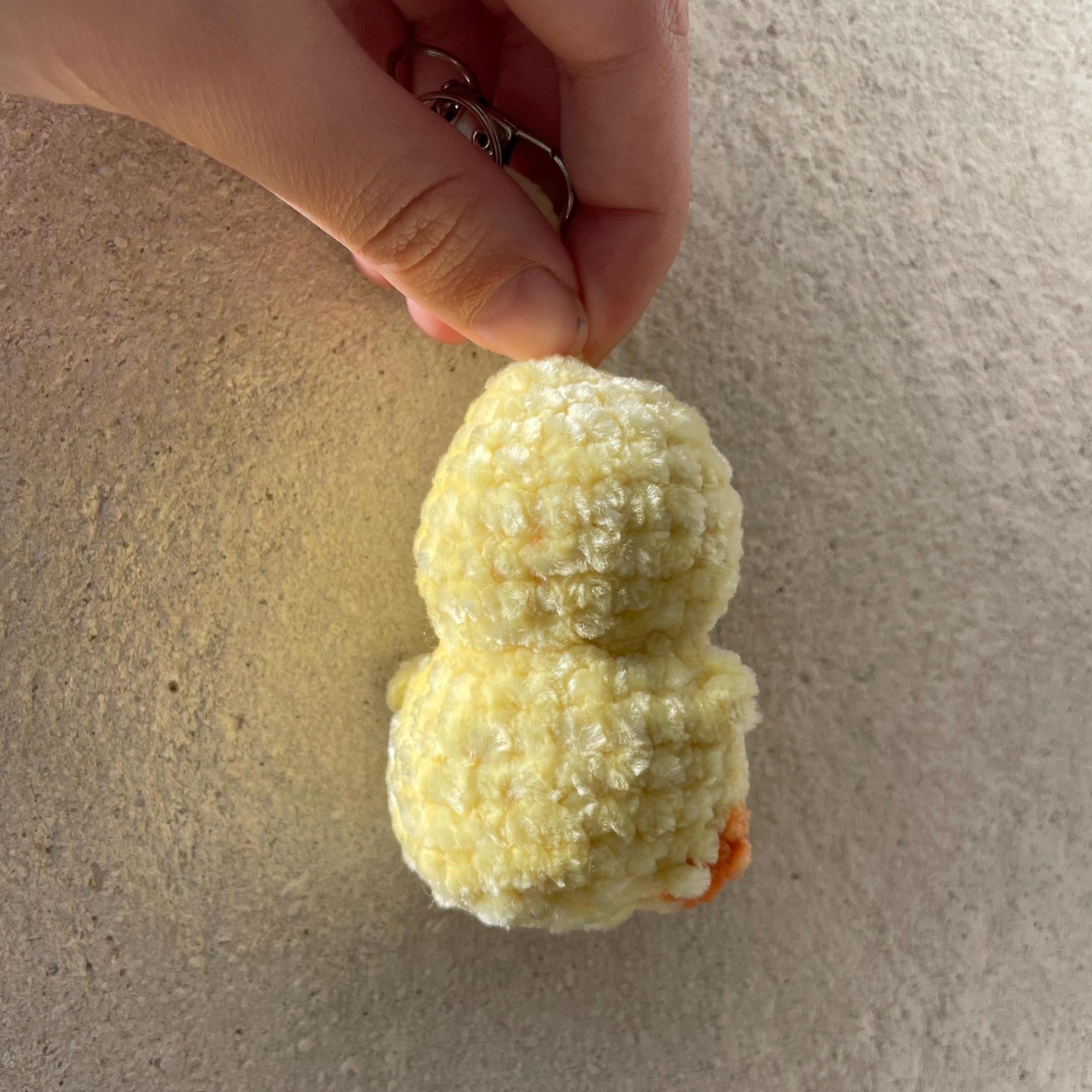 Porte-clés poussin en crochet fait main