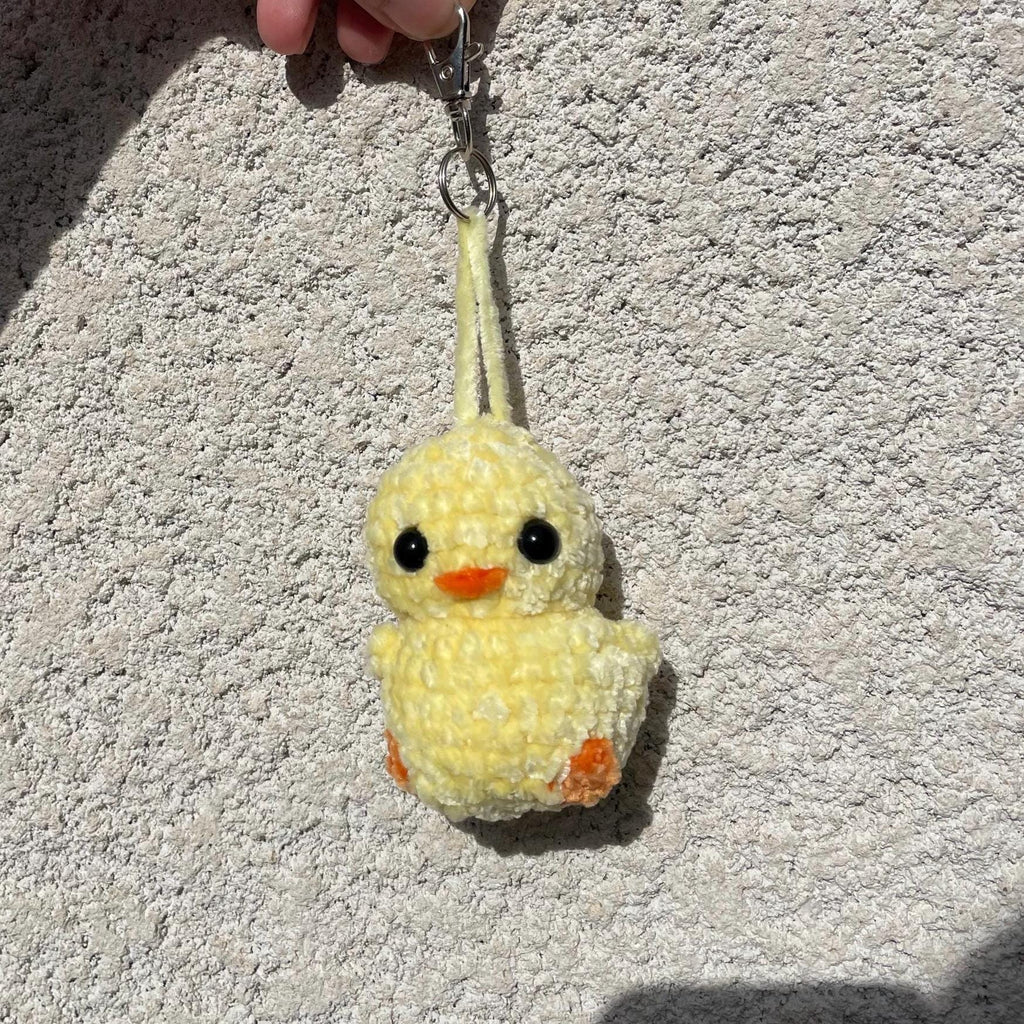 Porte-clés poussin en crochet fait main