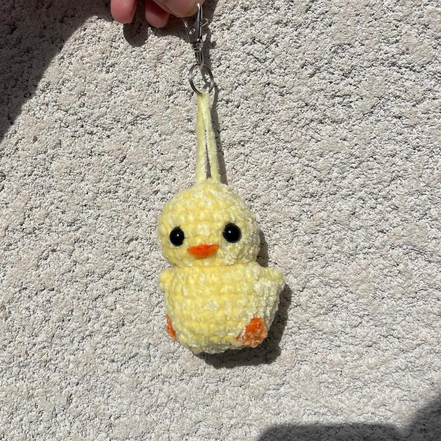 Porte-clés poussin en crochet fait main