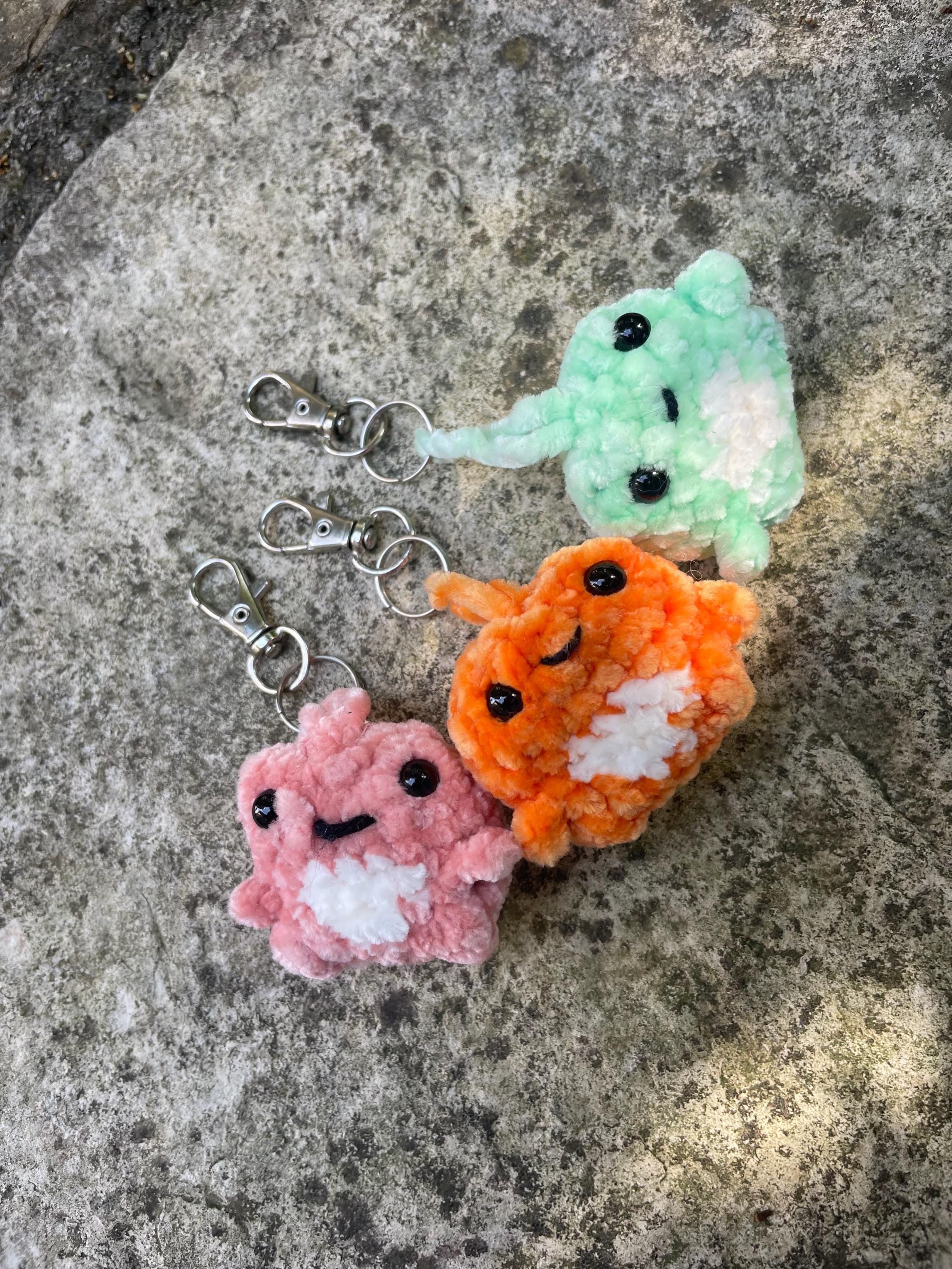 Porte-clé grenouille mignonne en crochet