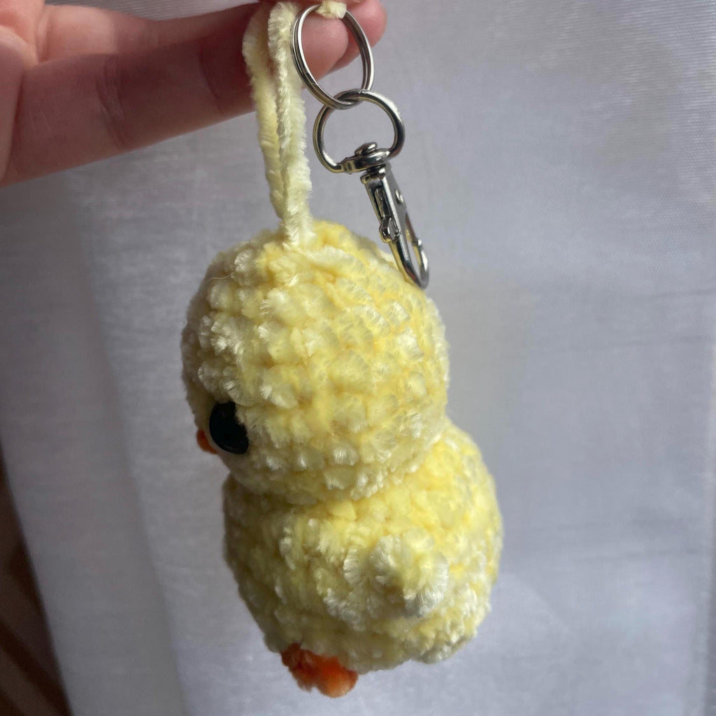 Porte-clés poussin en crochet fait main