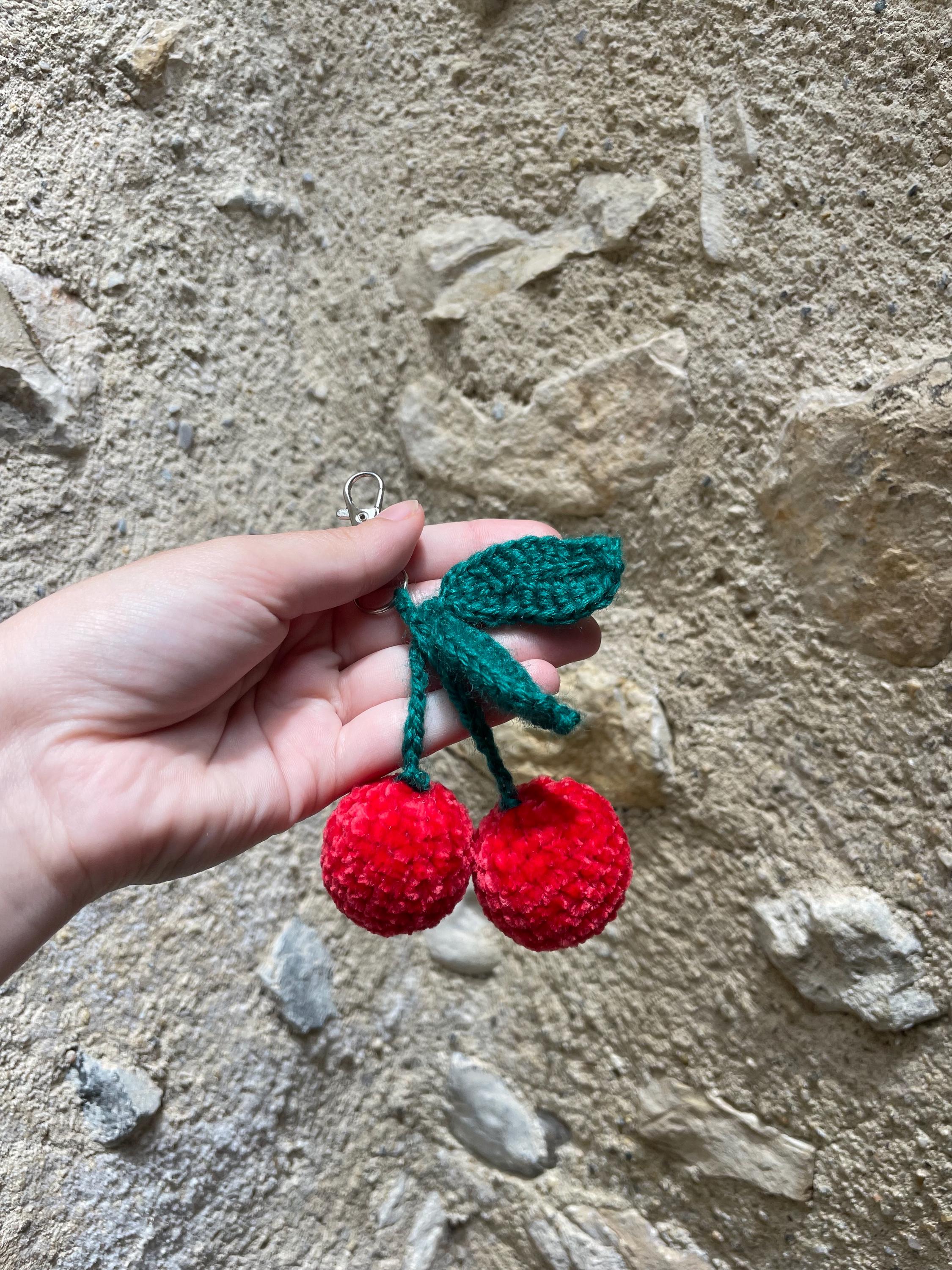 Porte-clé fruit au crochet - Cerise, pastèque citron, pêche, ananas