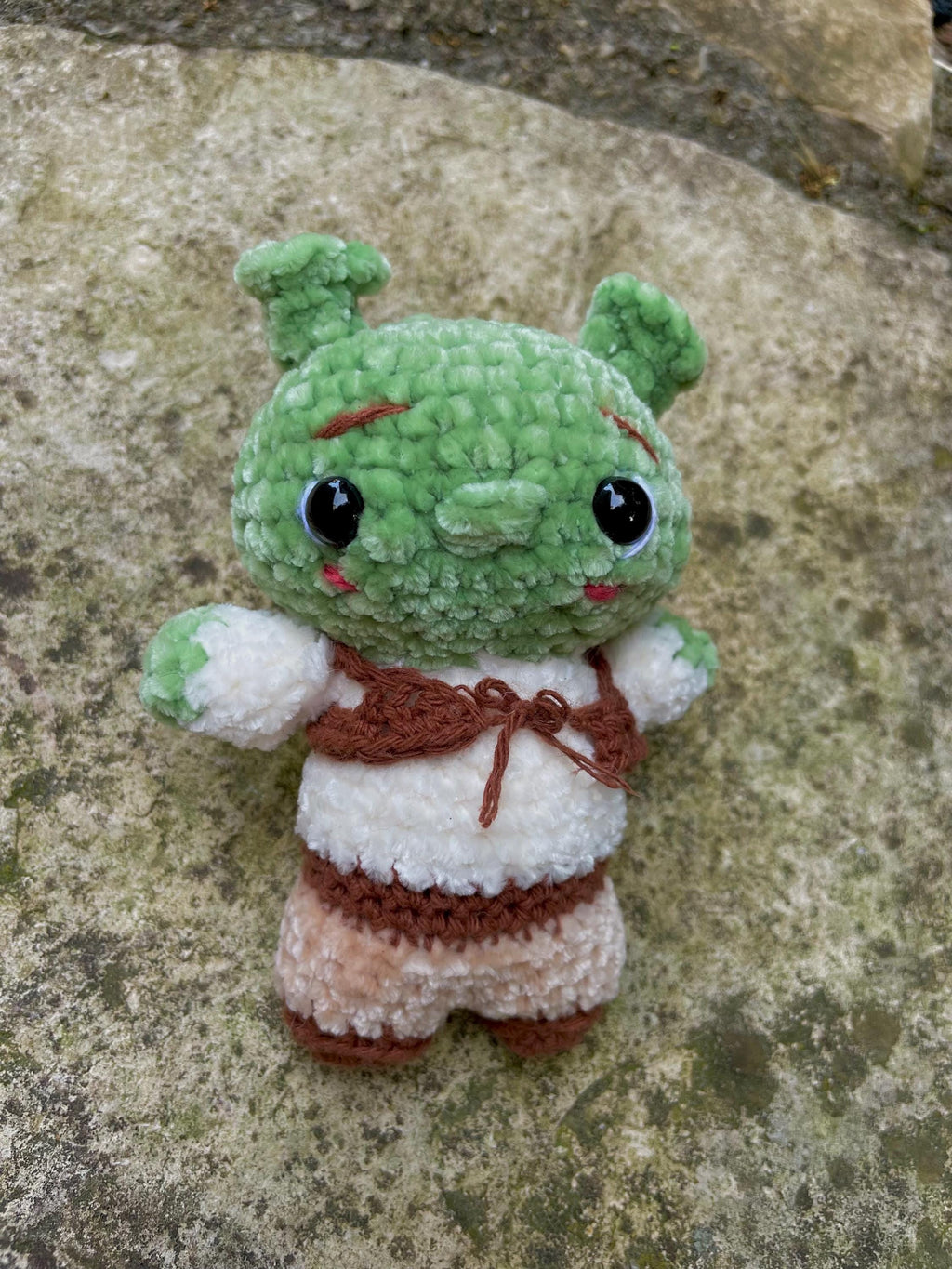 Ogre vert des marais en crochet fait main – Peluche Amigurumi