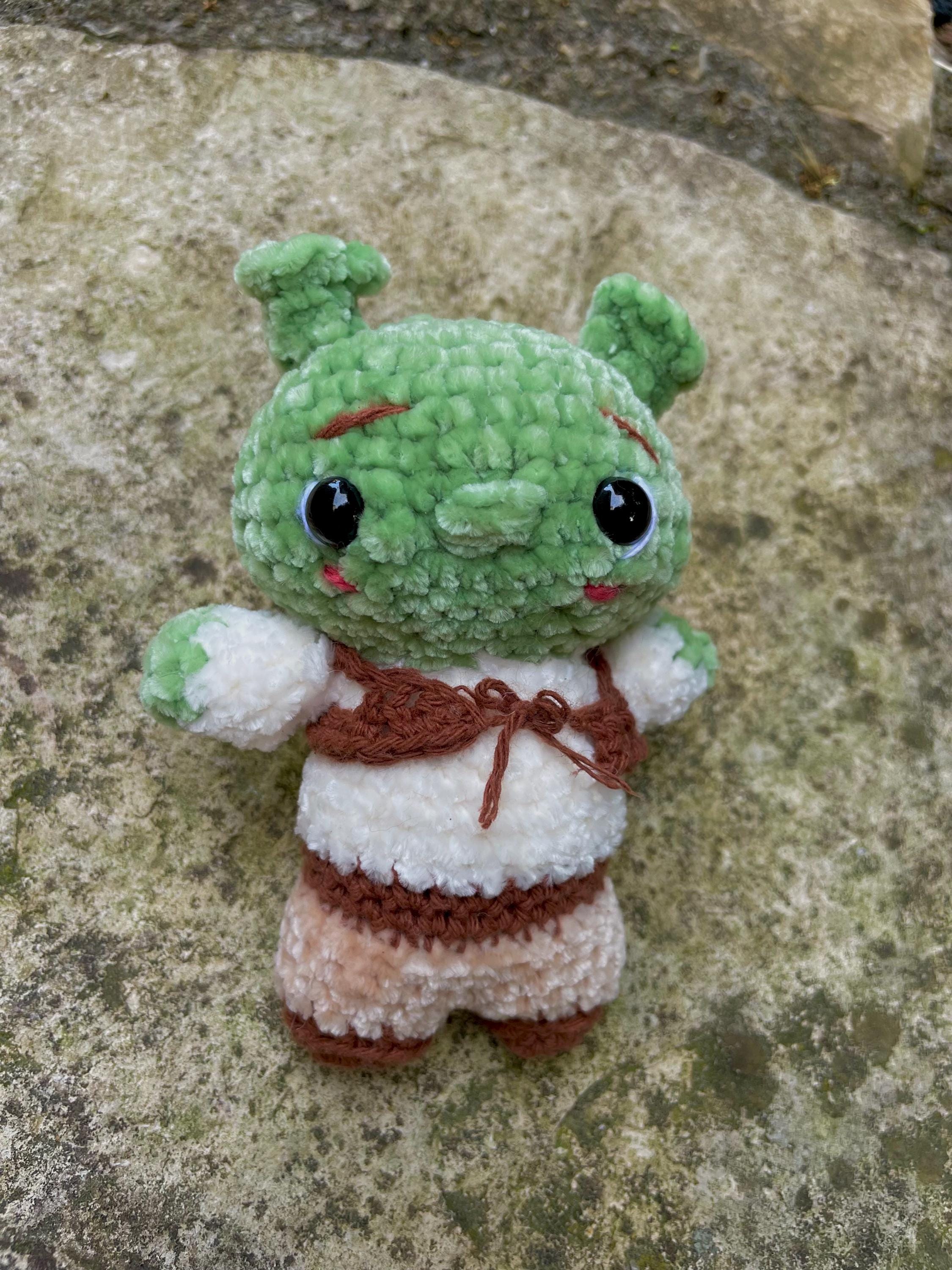 Ogre vert des marais en crochet fait main – Peluche Amigurumi