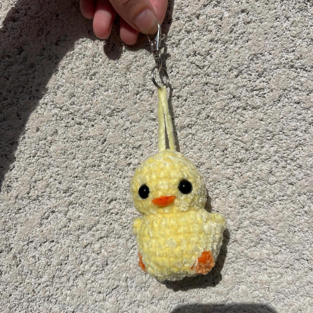 Porte-clés poussin en crochet fait main