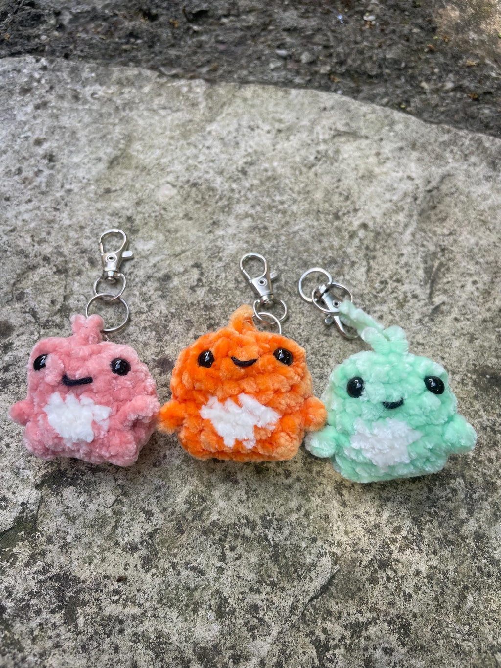 Porte-clé grenouille mignonne en crochet