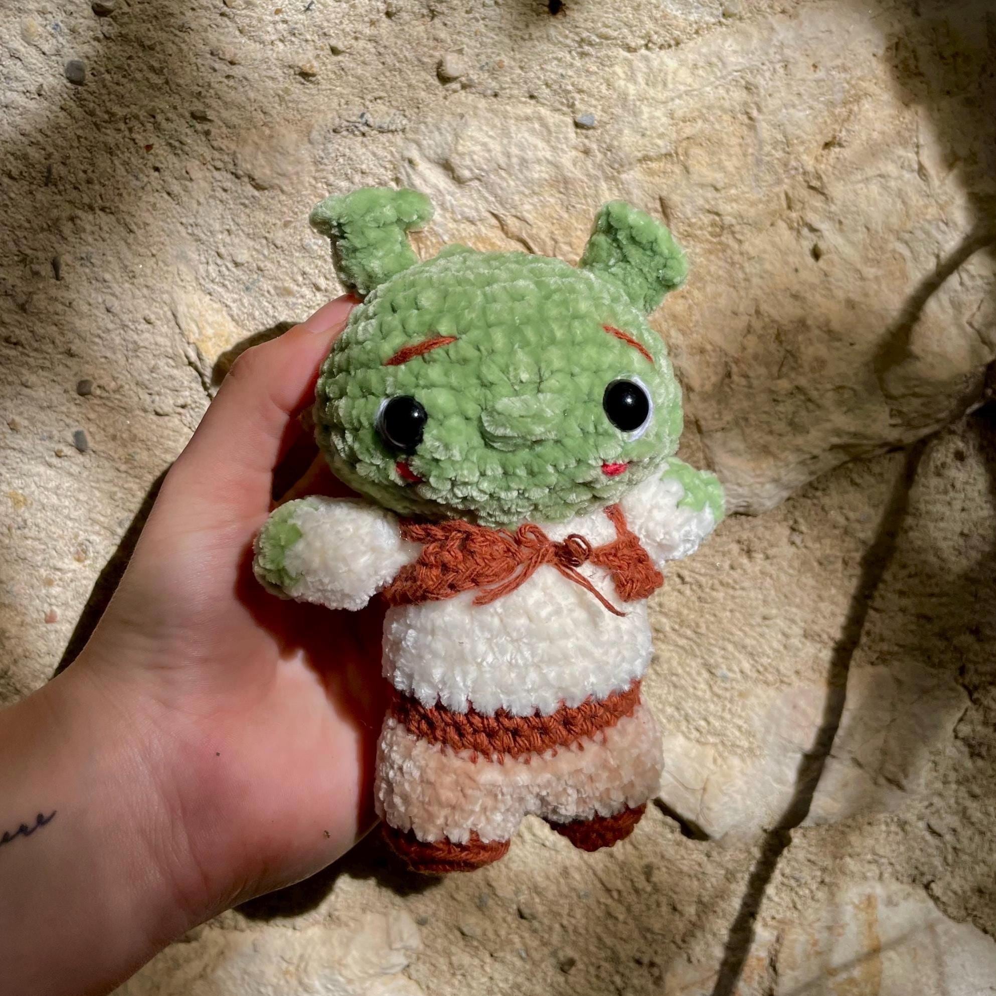 Ogre vert des marais en crochet fait main – Peluche Amigurumi