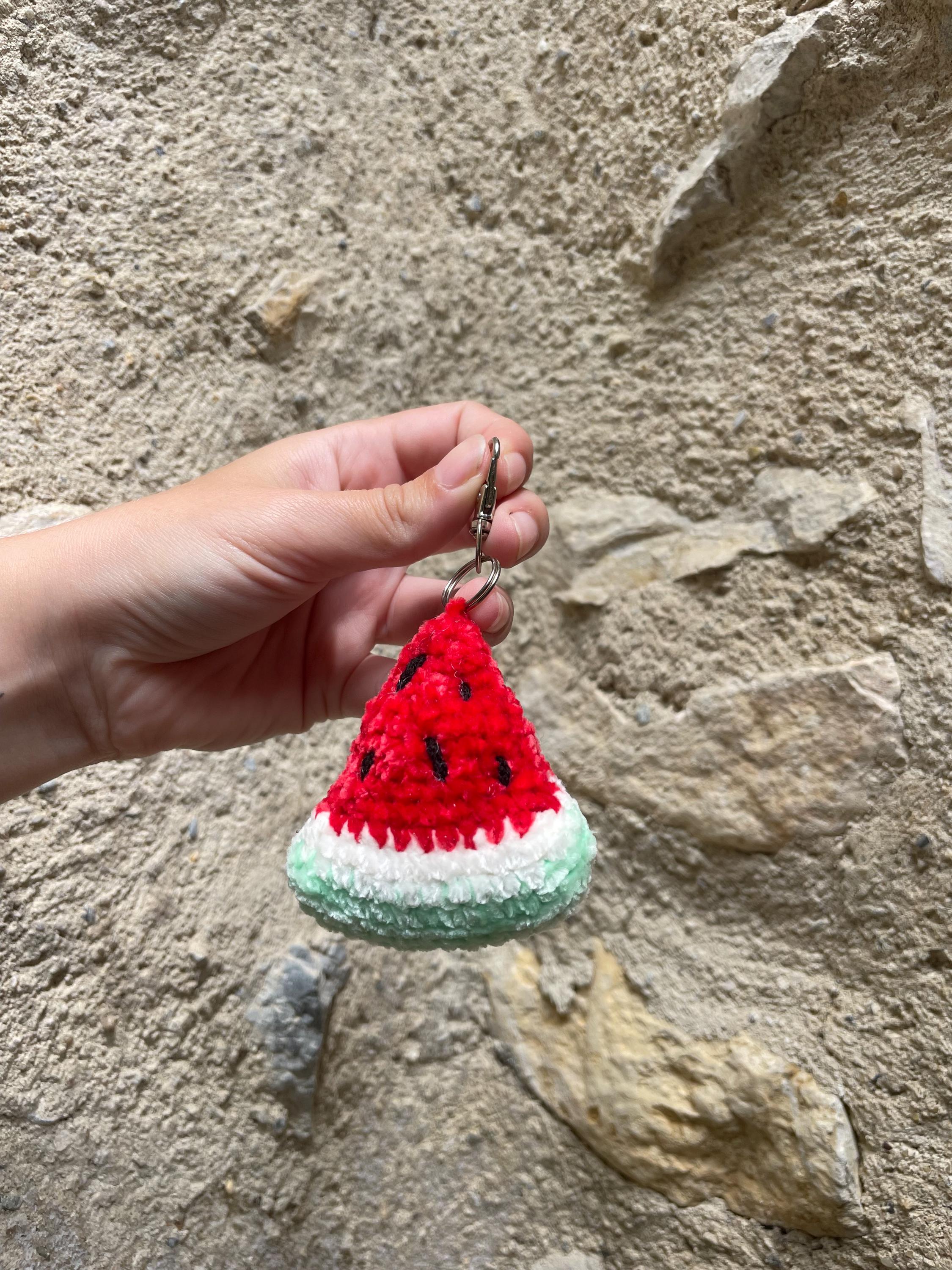Porte-clé fruit au crochet - Cerise, pastèque citron, pêche, ananas