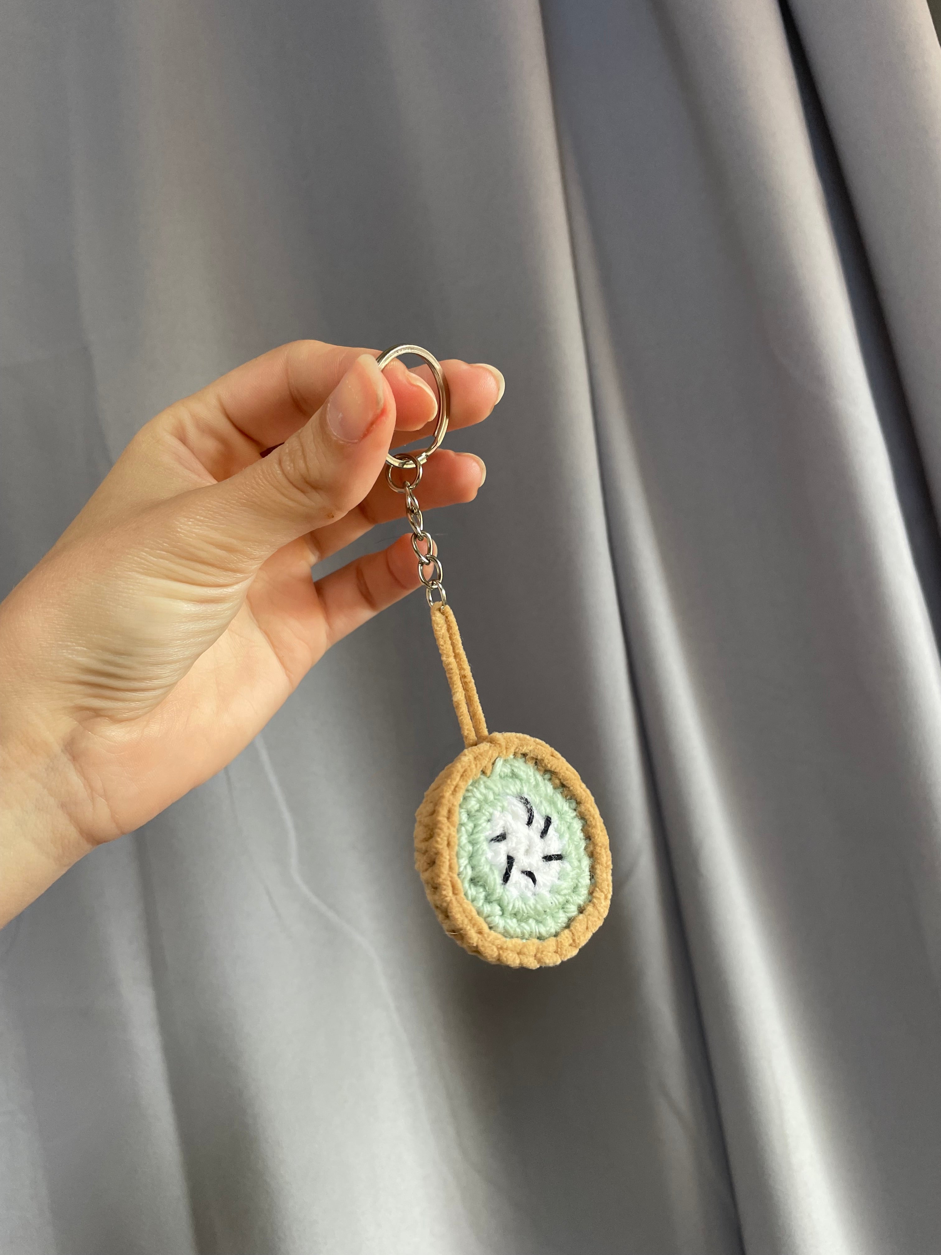 Porte-clé fruit au crochet - Cerise, pastèque citron, pêche, ananas