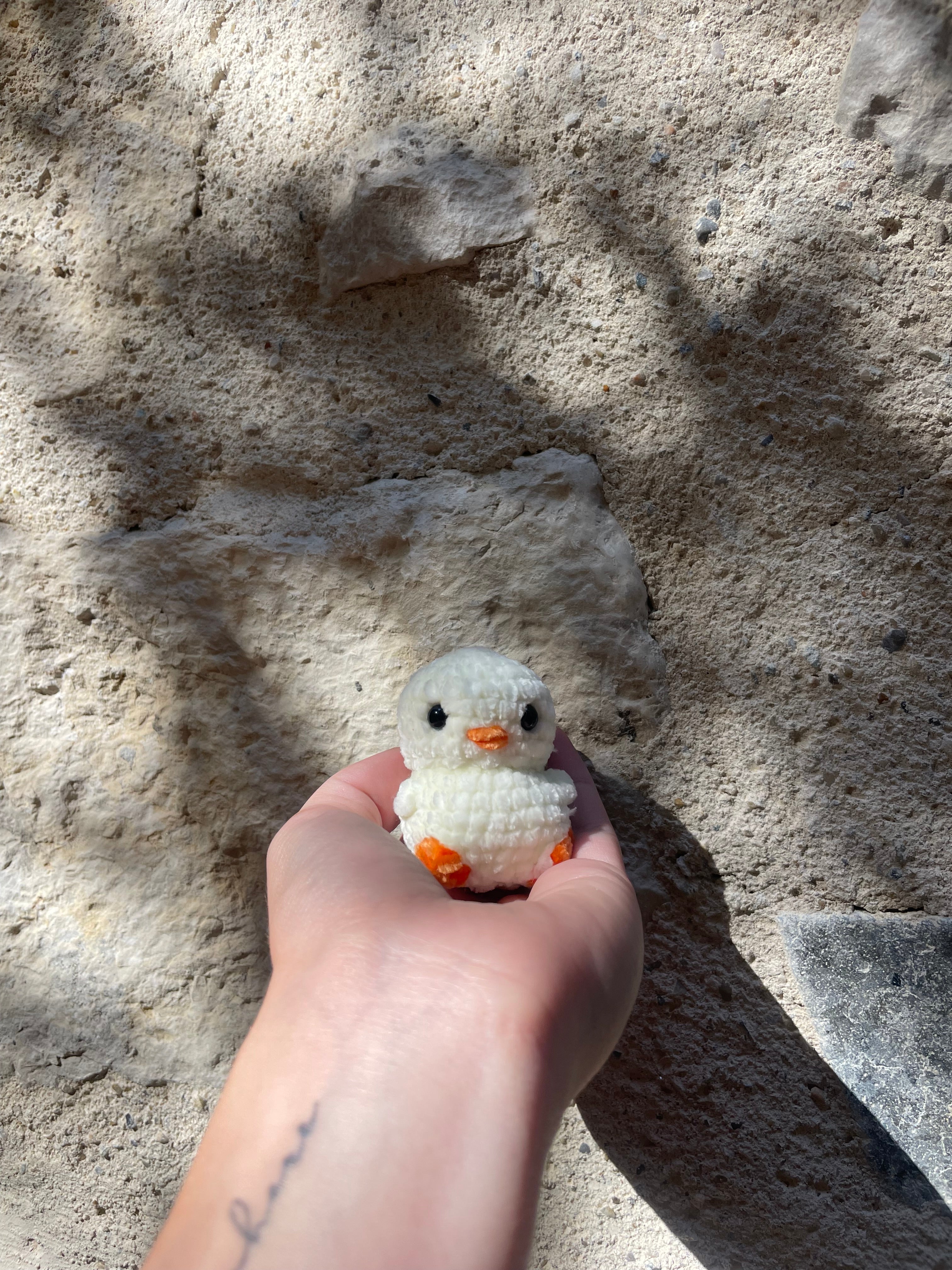 Porte-clés poussin en crochet fait main
