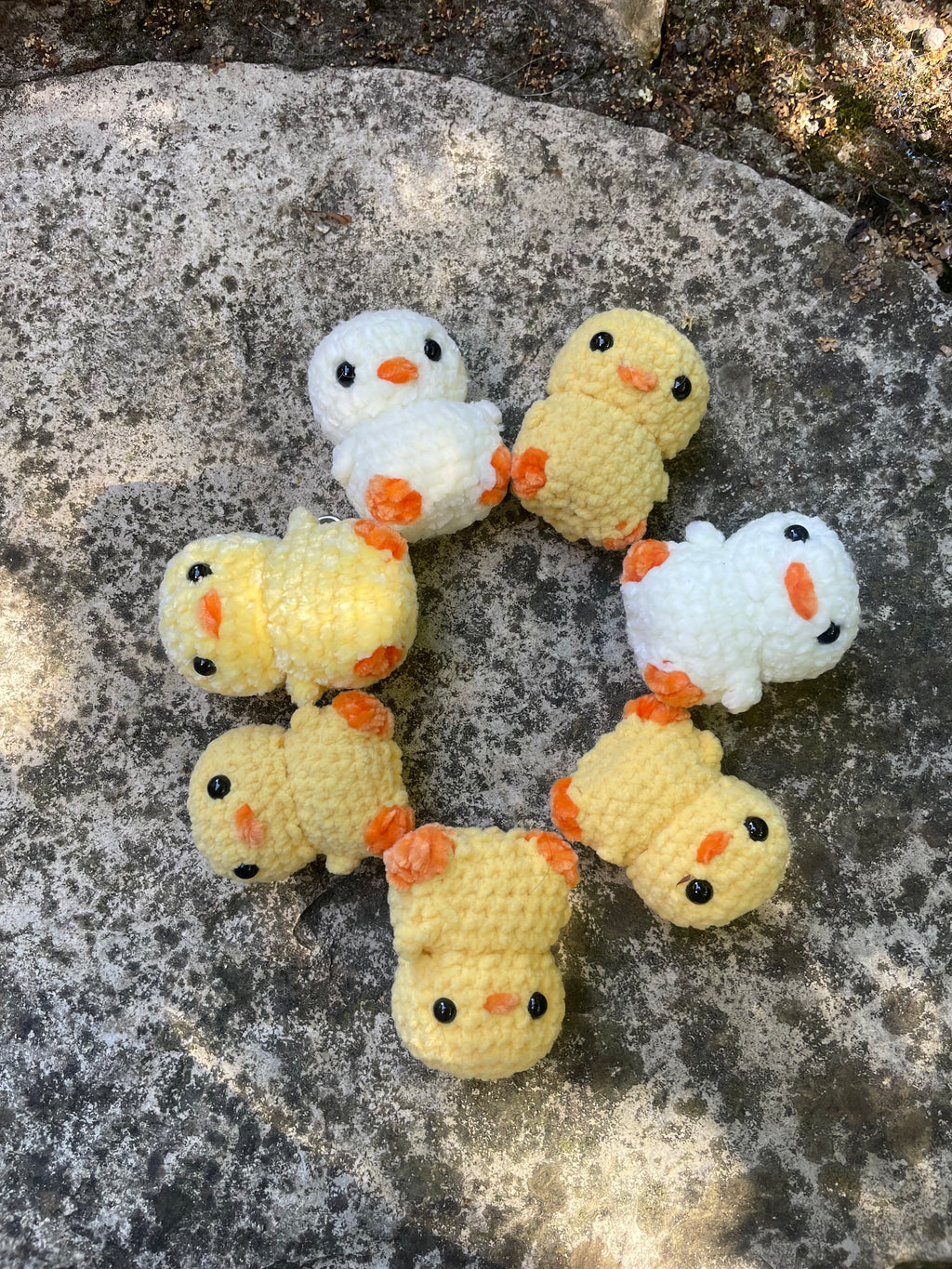 Porte-clés poussin en crochet fait main