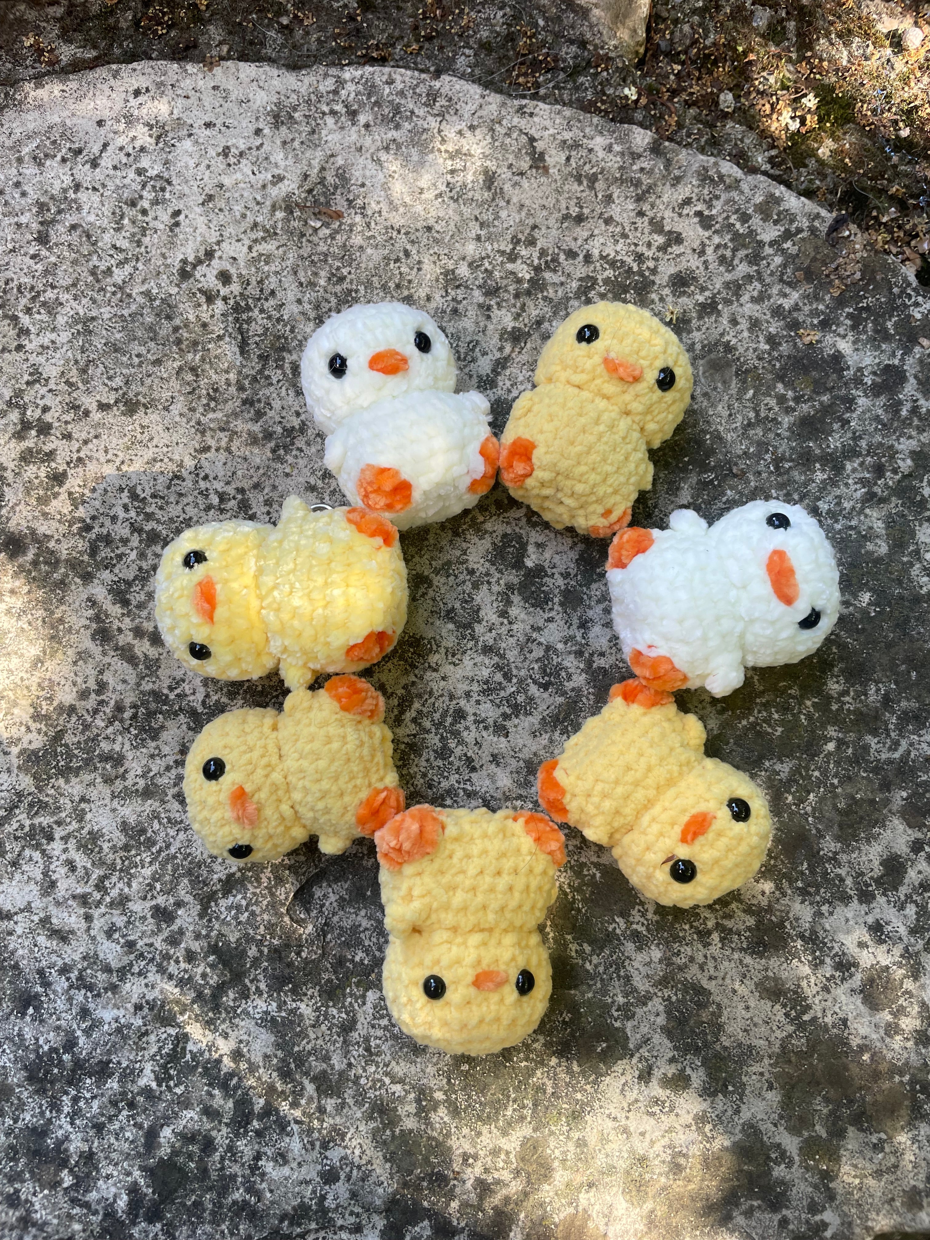Porte-clés poussin en crochet fait main