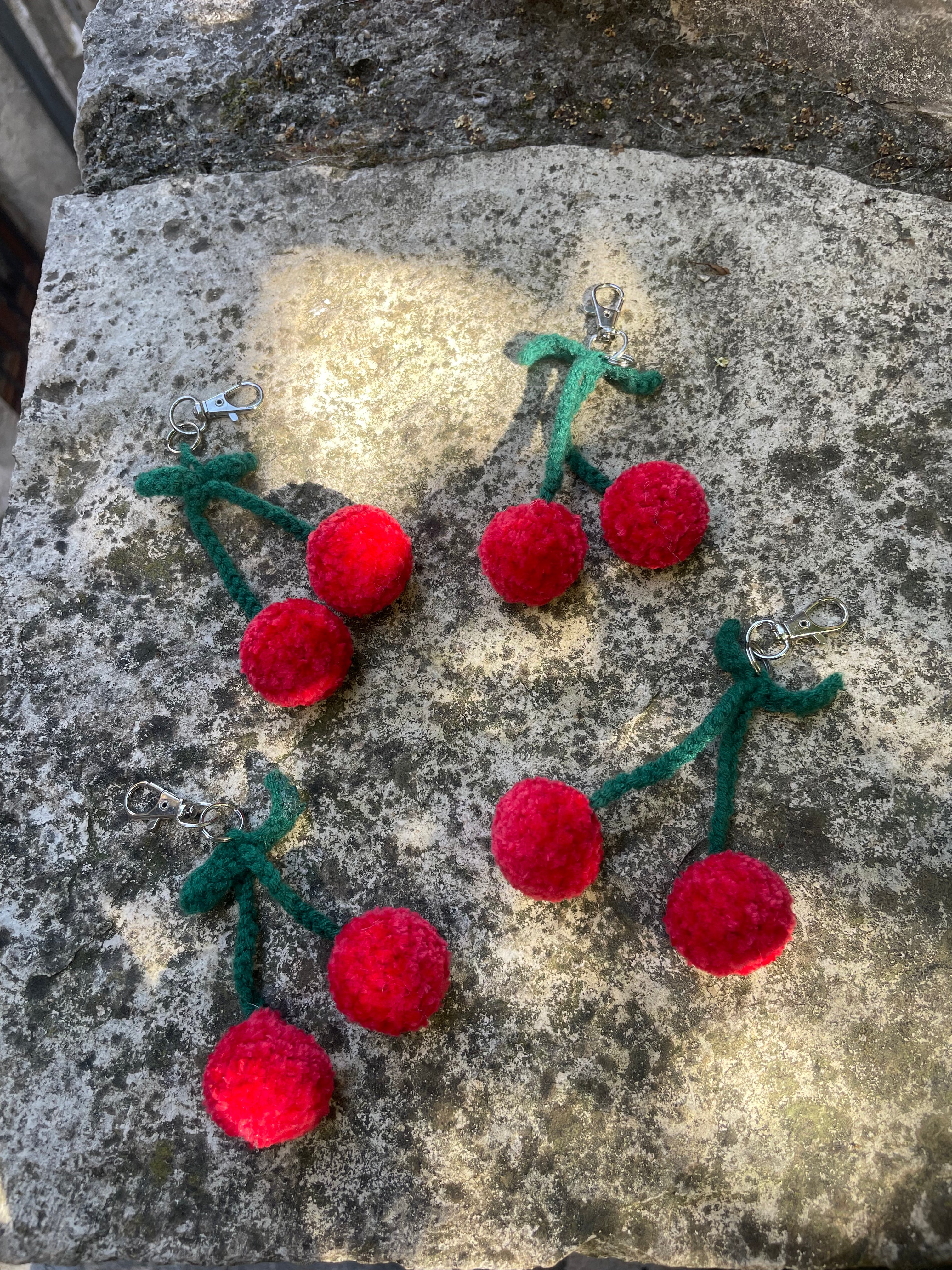 Porte-clé fruit au crochet - Cerise, pastèque citron, pêche, ananas