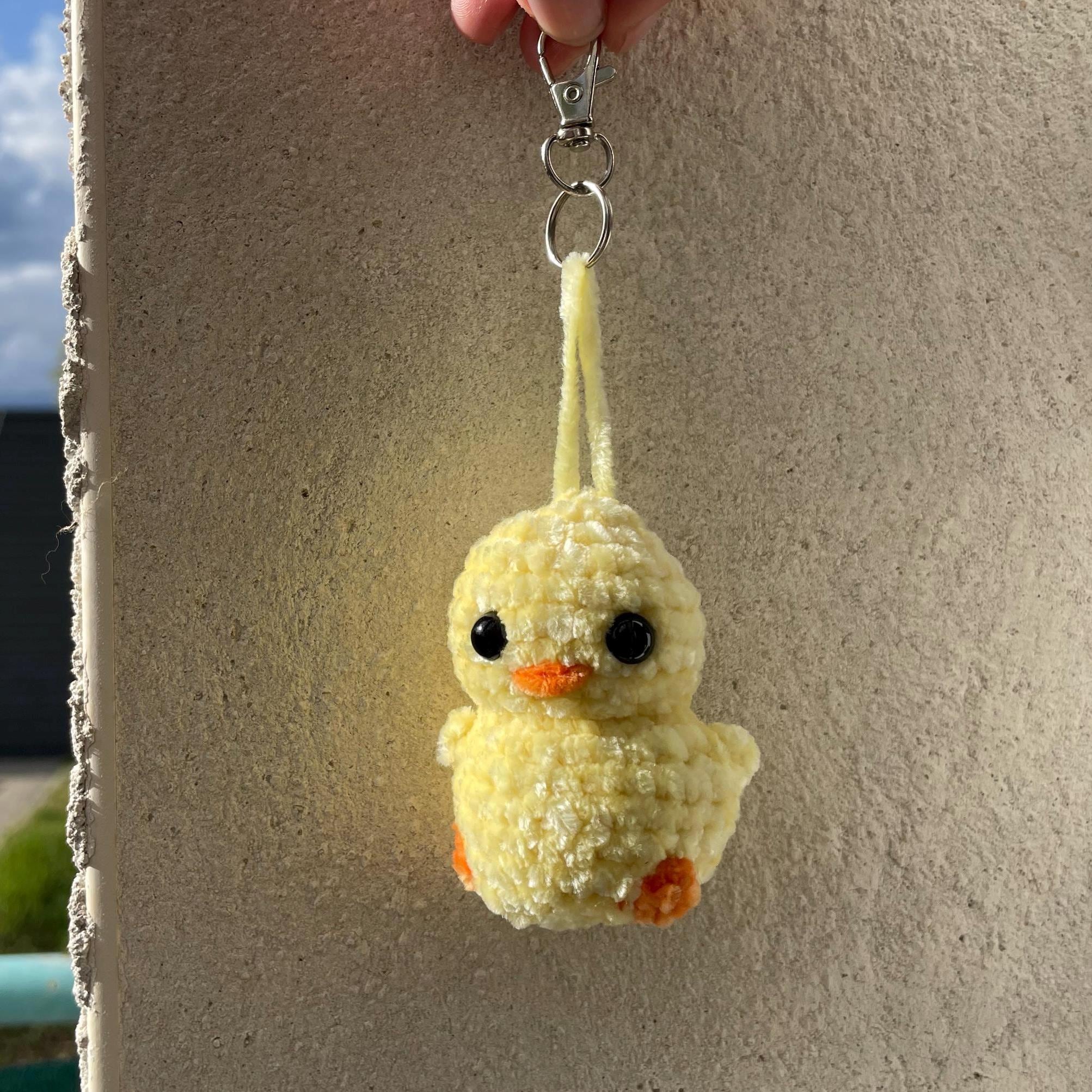Porte-clés poussin en crochet fait main