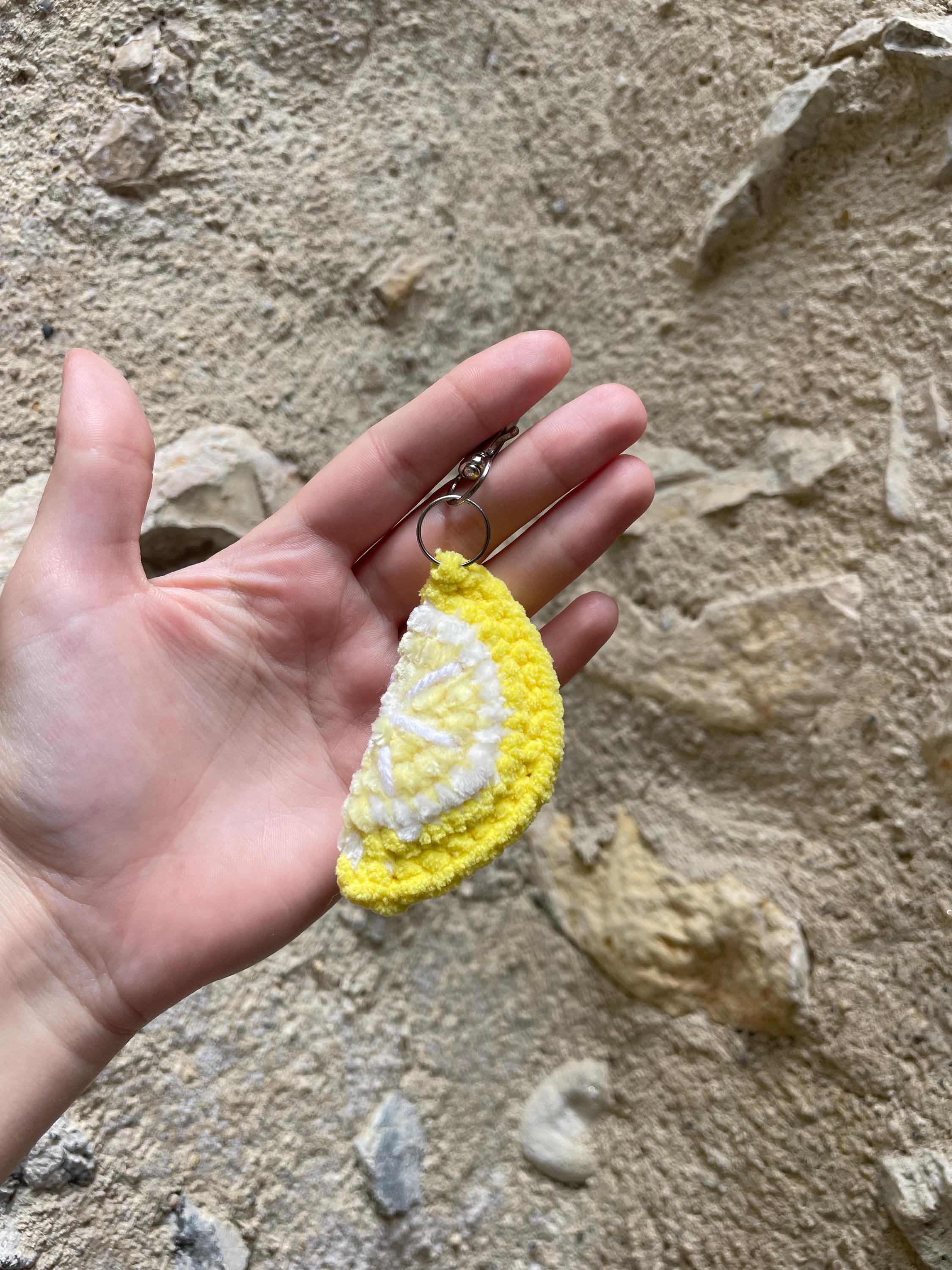 Porte-clé fruit au crochet - Cerise, pastèque citron, pêche, ananas