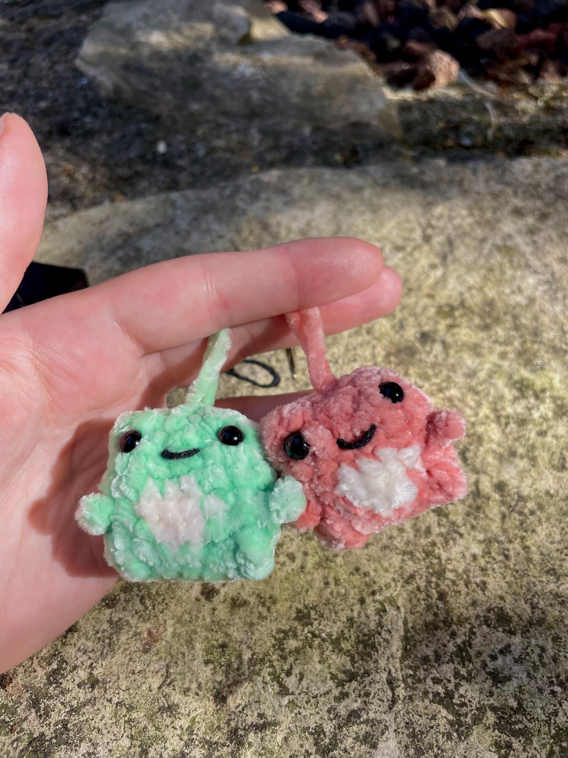 Porte-clé grenouille mignonne en crochet
