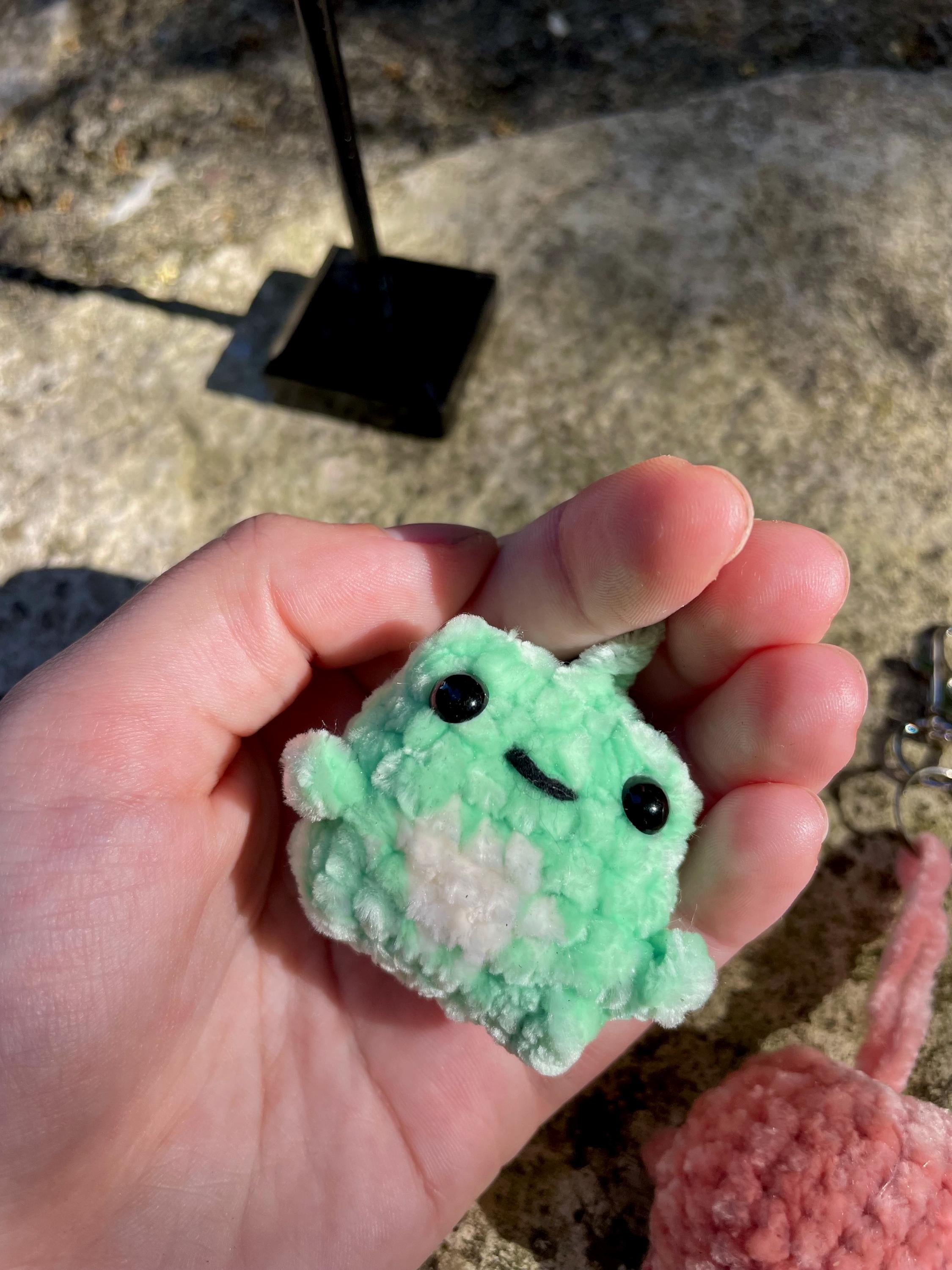 Porte-clé grenouille mignonne en crochet