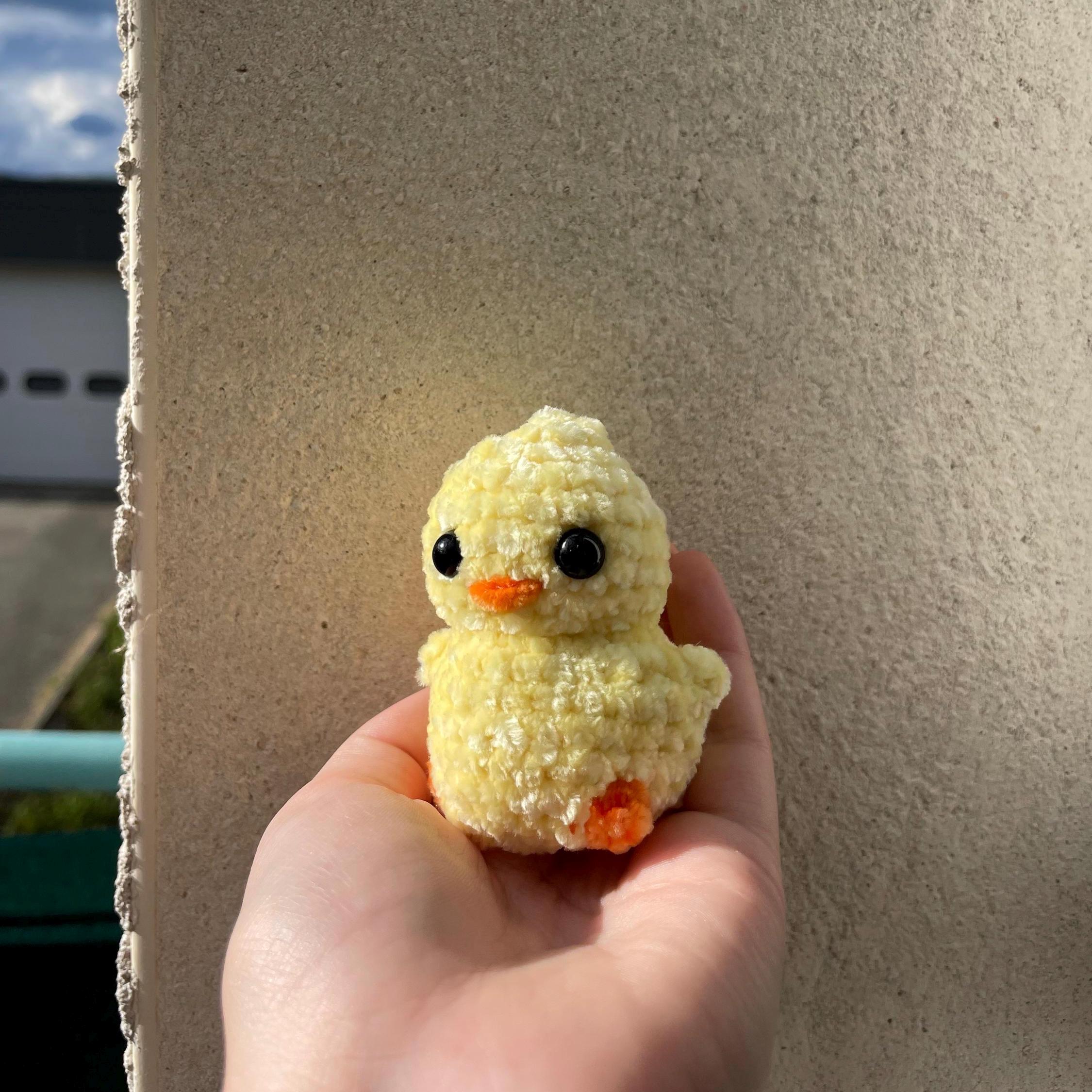 Porte-clés poussin en crochet fait main