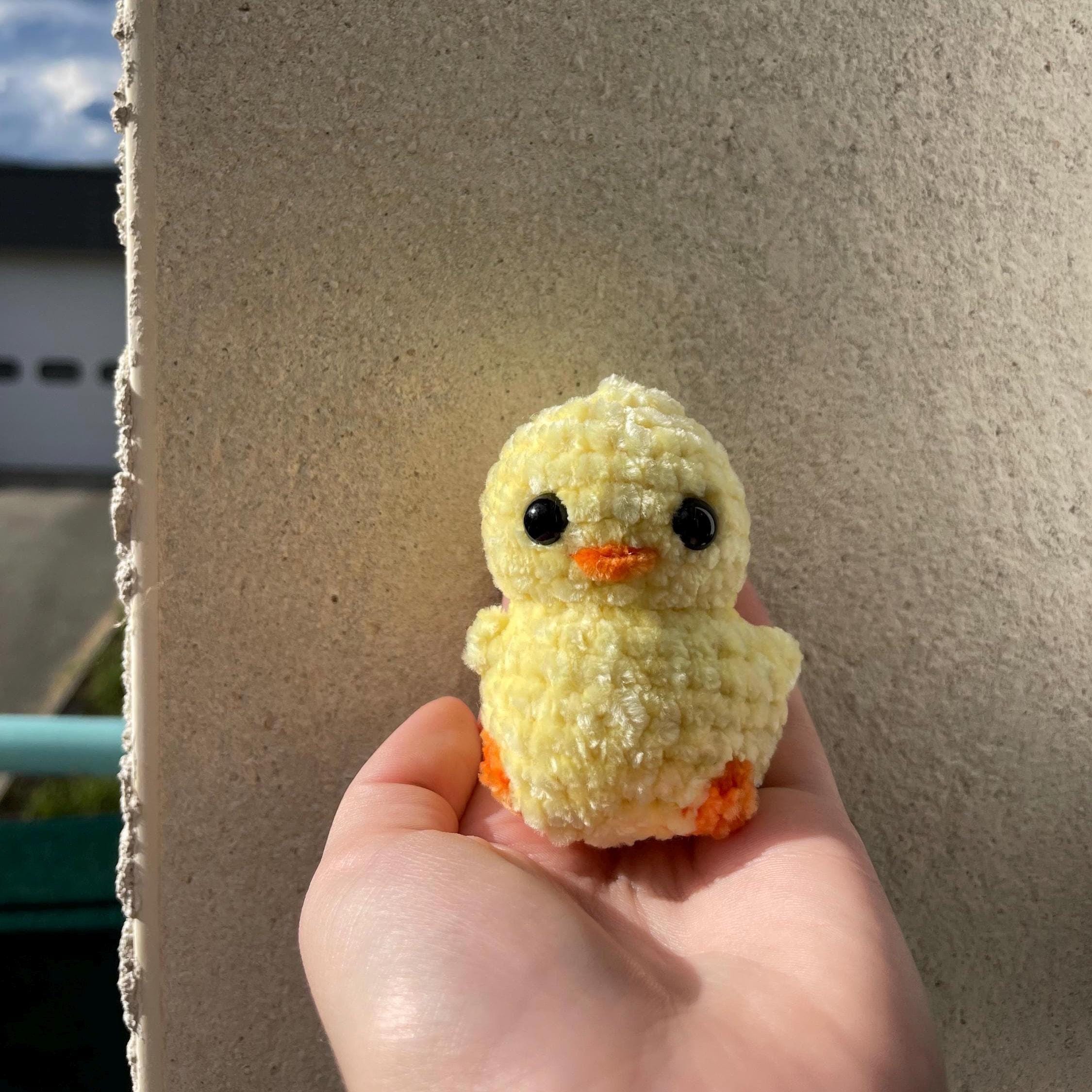 Porte-clés poussin en crochet fait main