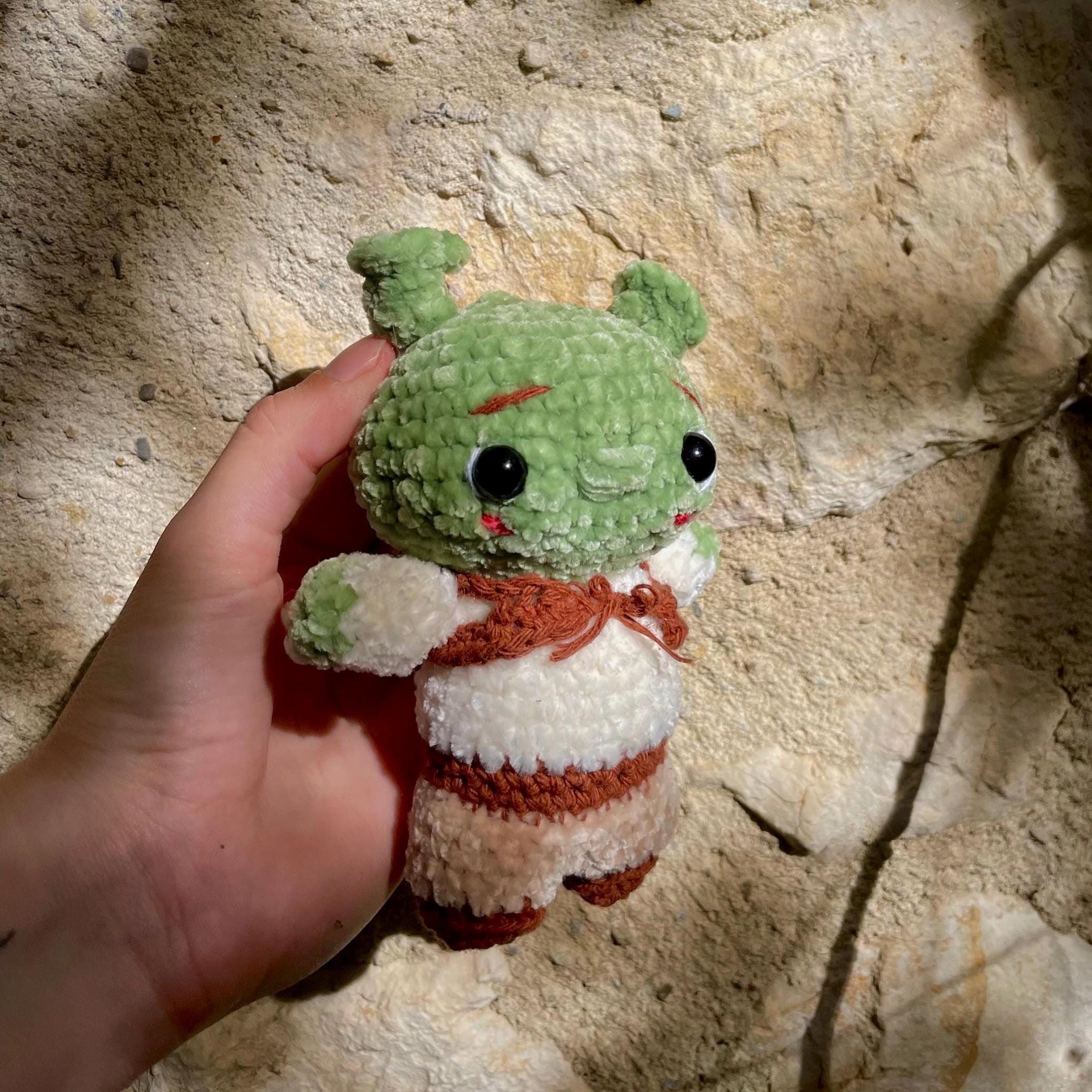 Ogre vert des marais en crochet fait main – Peluche Amigurumi